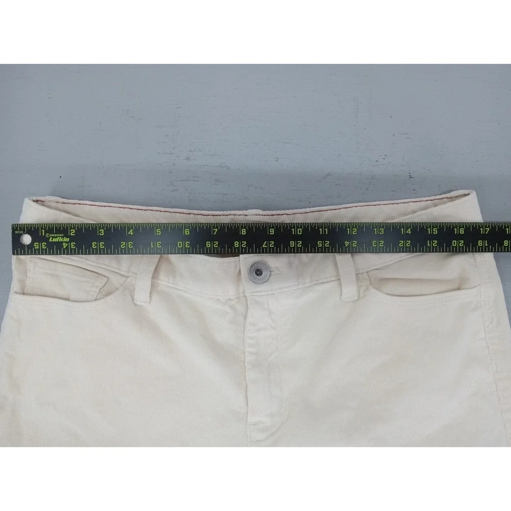 Banana Republic Skinny Ankle Corduroy Pants Mens 31P Mid Rise Stretch Rich Cream